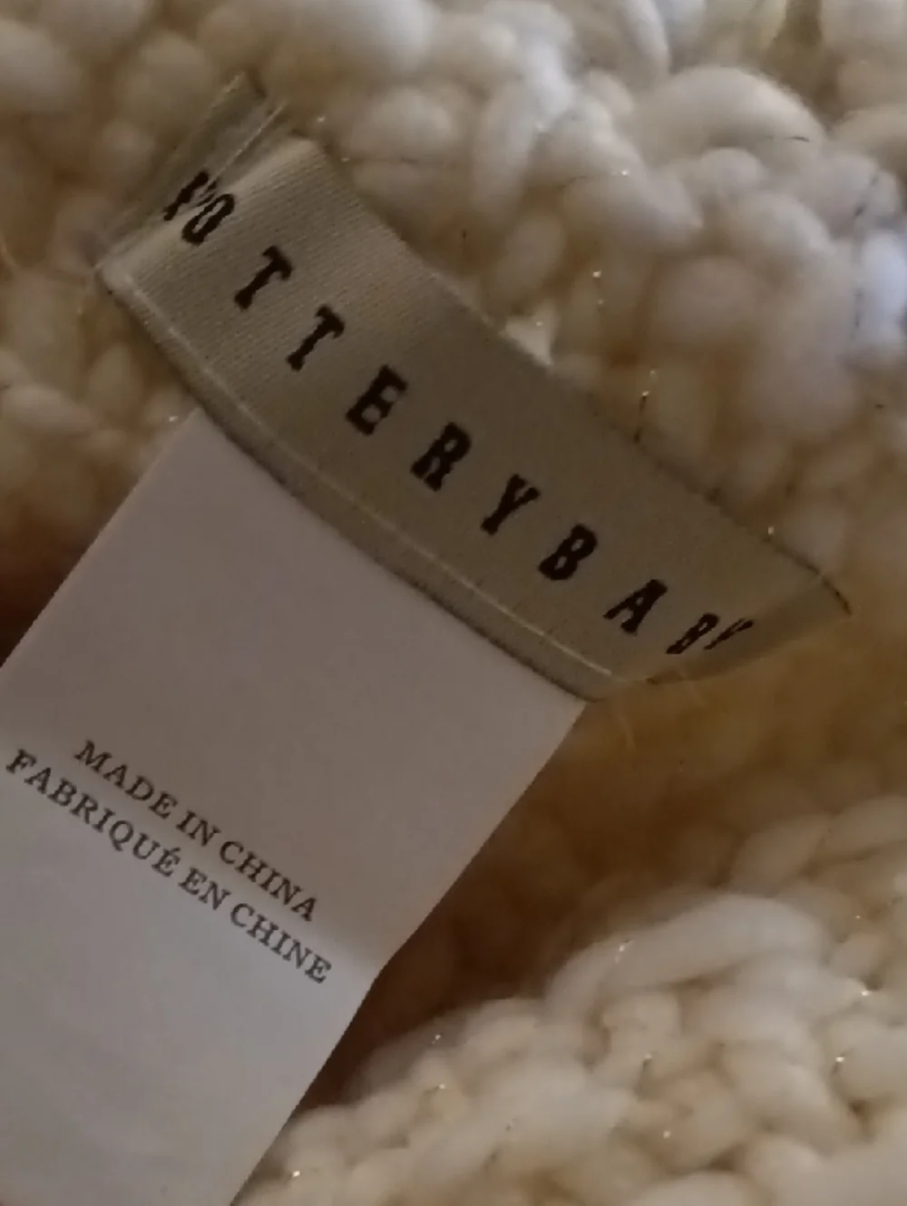 Pottery Barn Cream Textured & Fringed Throw Blanket 50 X 60